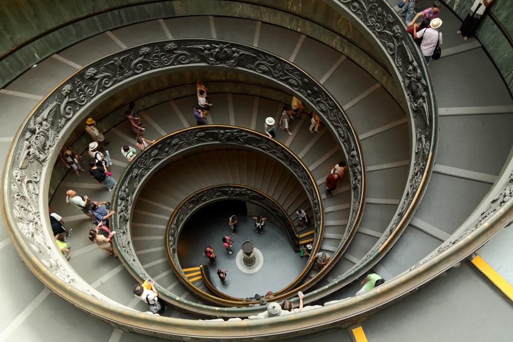 Escalier de Bramante au Vatican, Rome.